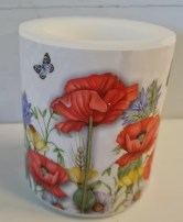 Lampionkerze Mohn 8cm hoch 25 Stunden Brennzeit 6.00